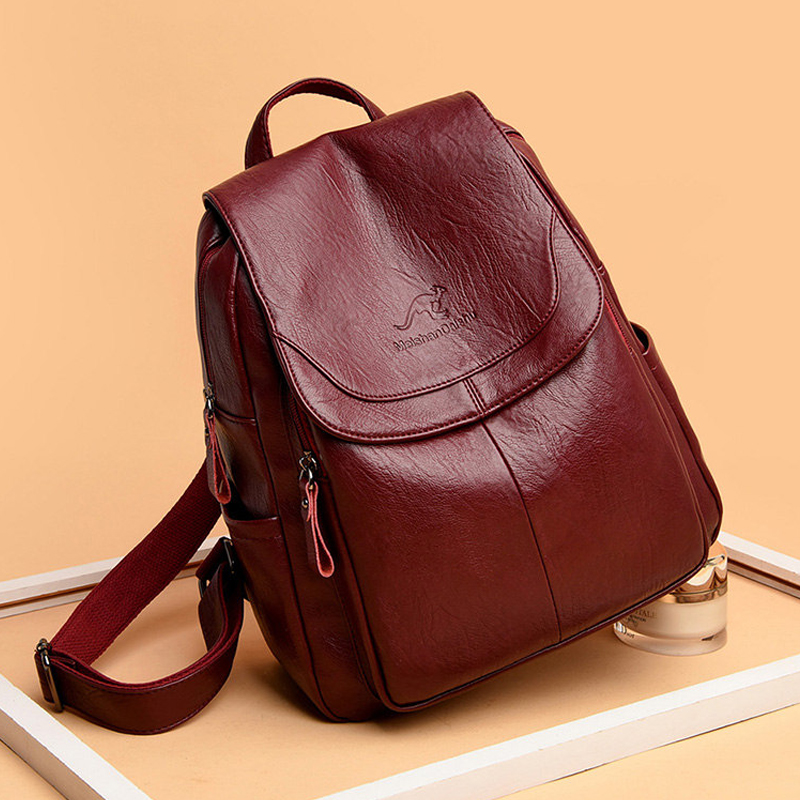 Vintage Soft Leather Backpack  - Leather Backpack Vintage ulasan dan harga