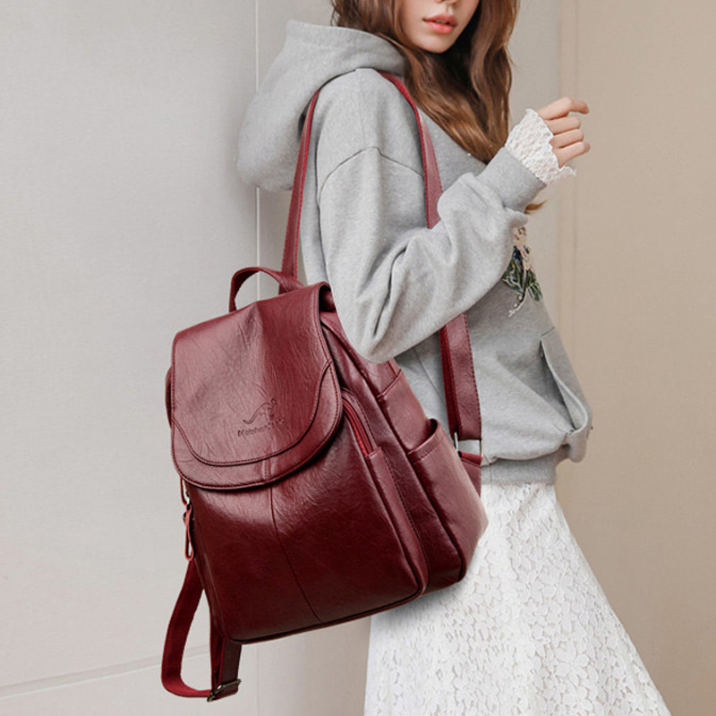 Vintage Soft Leather Backpack  - Leather Backpack Vintage ulasan dan harga