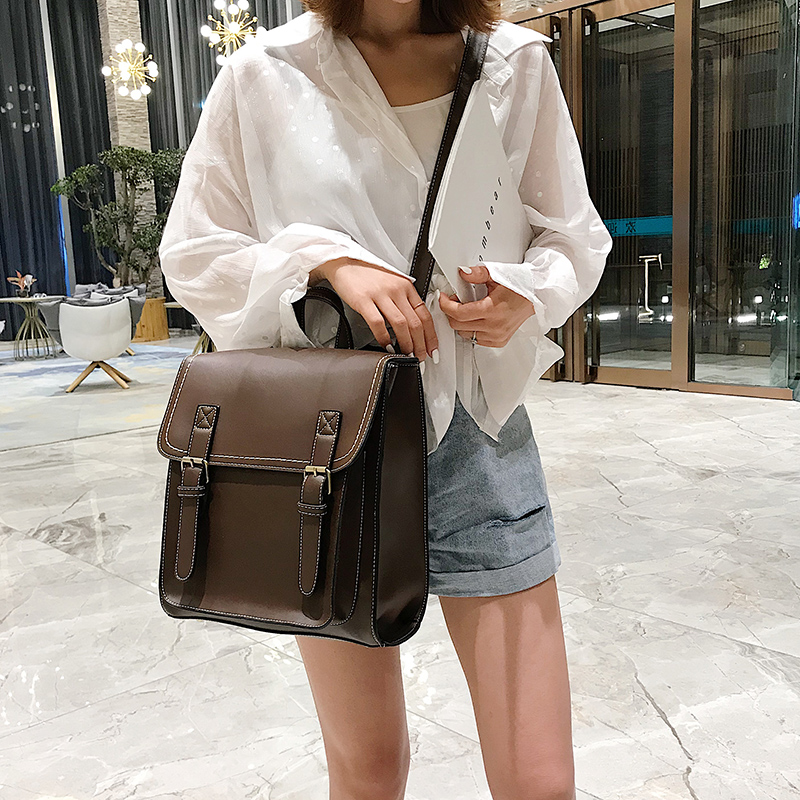 Vintage Backpack Female Pu Lea - Leather Backpack Vintage ulasan dan harga