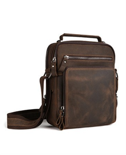 Men's Vintage Wild Horse Leath - Leather Backpack Vintage ulasan dan harga