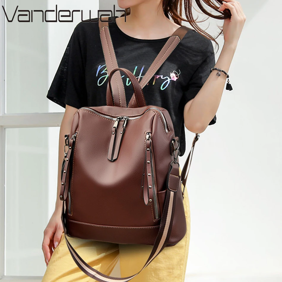 Brand Luxury Backpacks Soft Le - School Backpack Teen ulasan dan harga