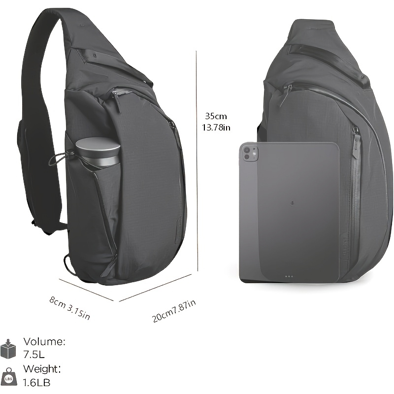 Right Shoulder Chest Bag 7.5L  - Sling Backpack Shoulder ulasan dan harga