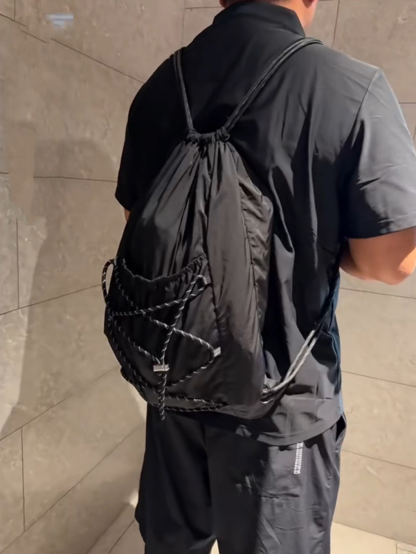 SHELKSBAG Unisex Wrinkled Nylo - Drawstring Gym Bag ulasan dan harga
