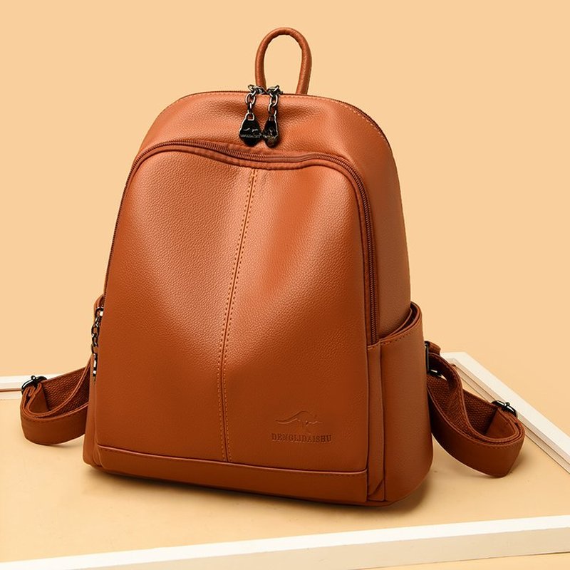 New Korean Soft pu Leather Lar - Leather Backpack Vintage ulasan dan harga