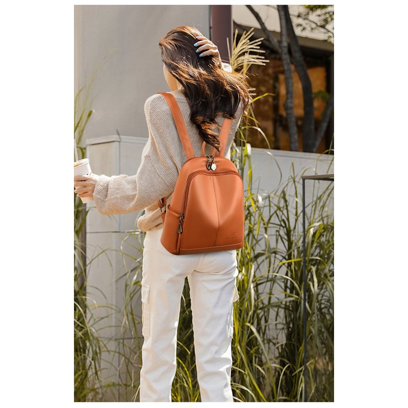 New Korean Soft pu Leather Lar - Leather Backpack Vintage ulasan dan harga